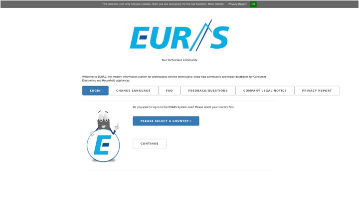 Skärmbild av euras.com