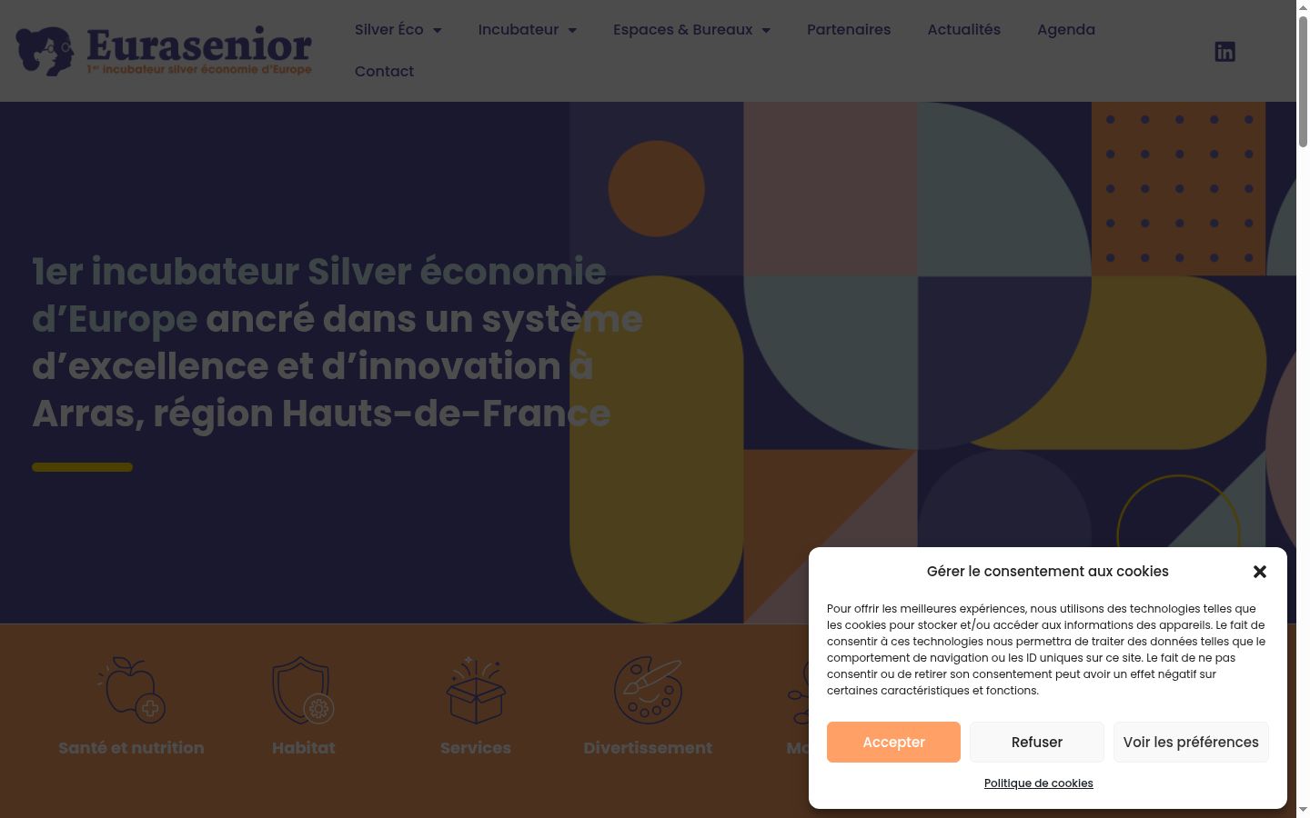 Screenshot del banner di consenso mostrato prima di qualsiasi interazione