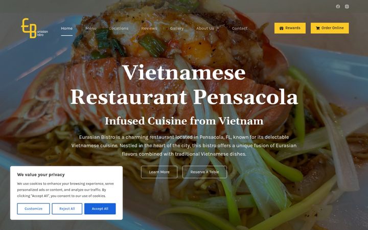 Screenshot of eurasianbistro.com
