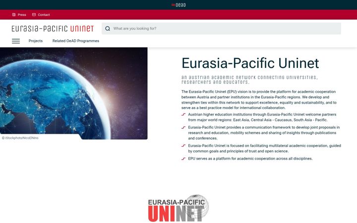 Ekraanipilt saidist eurasiapacific-uninet.at
