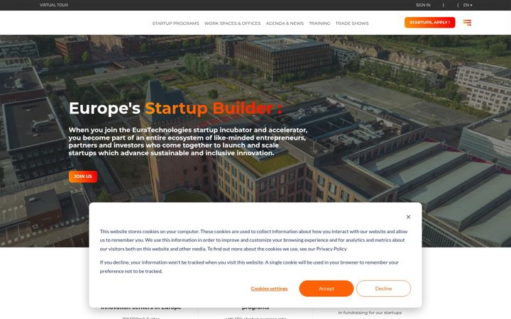 Screenshot of euratechnologies.com