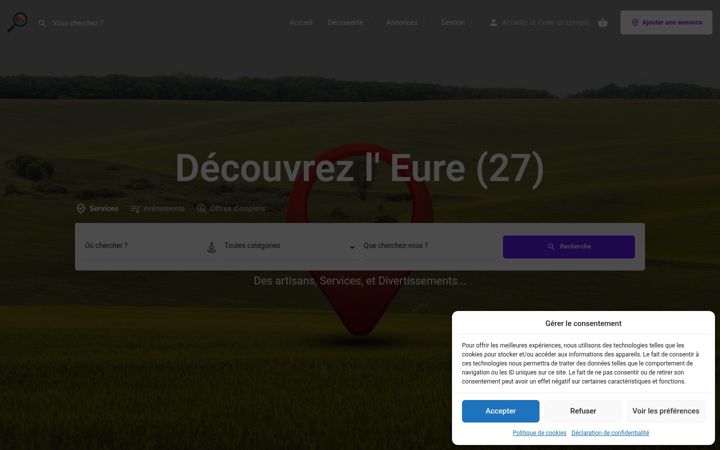 Screenshot di eure-services.fr
