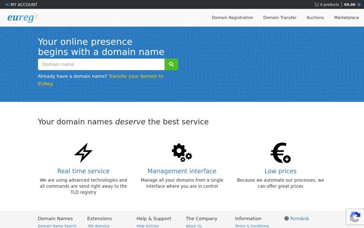 Screenshot of eureg.ro