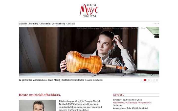 Screenshot von euregio-music-festival.nl