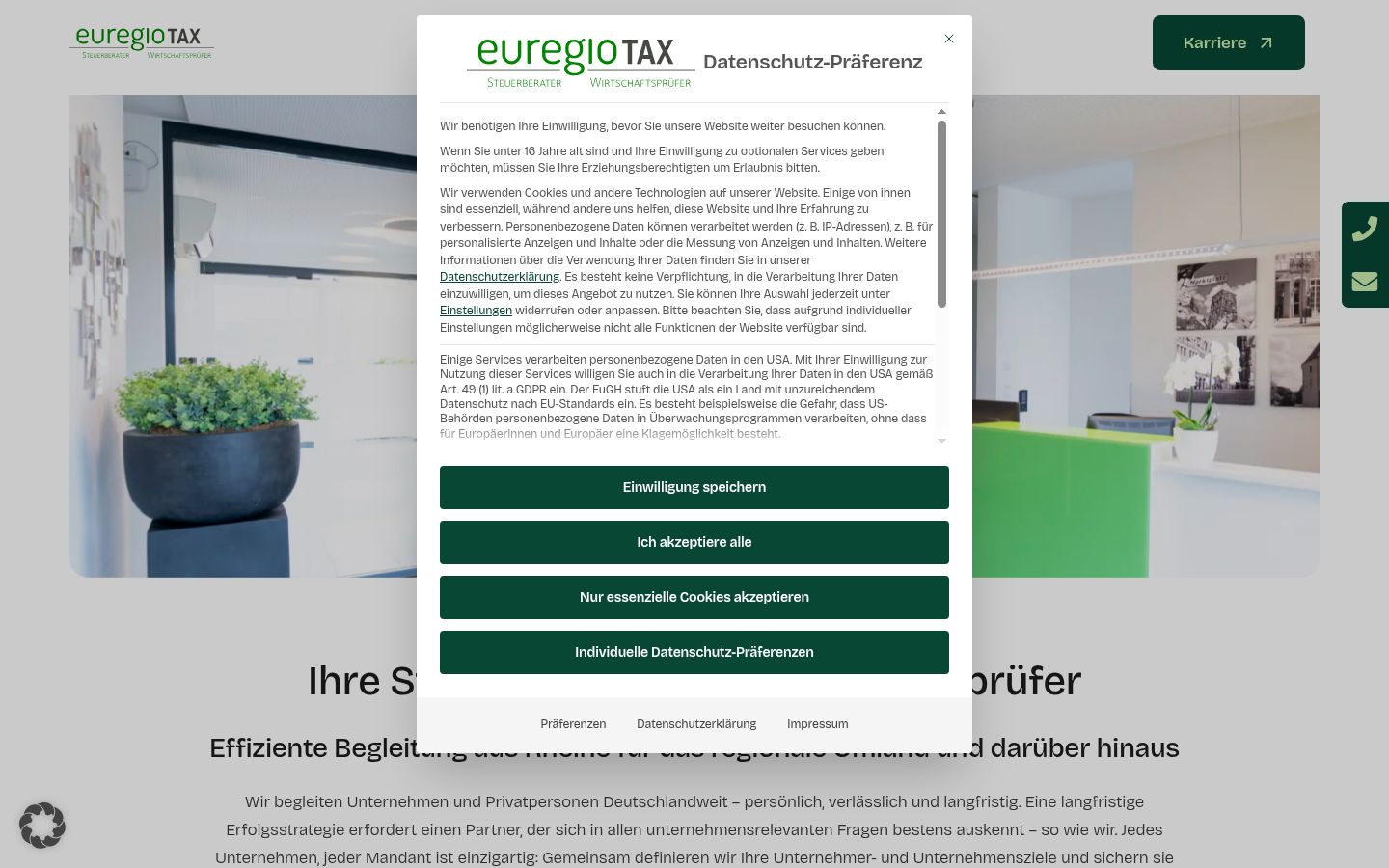 Captură de ecran a bannerului de consimțământ afișat înainte de orice interacțiune
