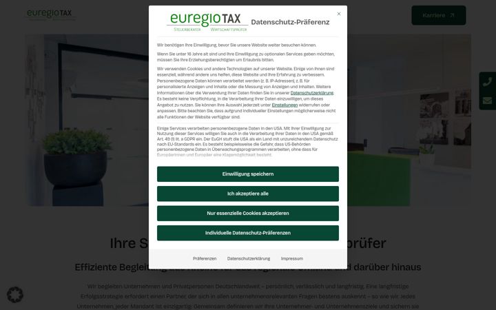 Screenshot of euregiotax-rheine.com