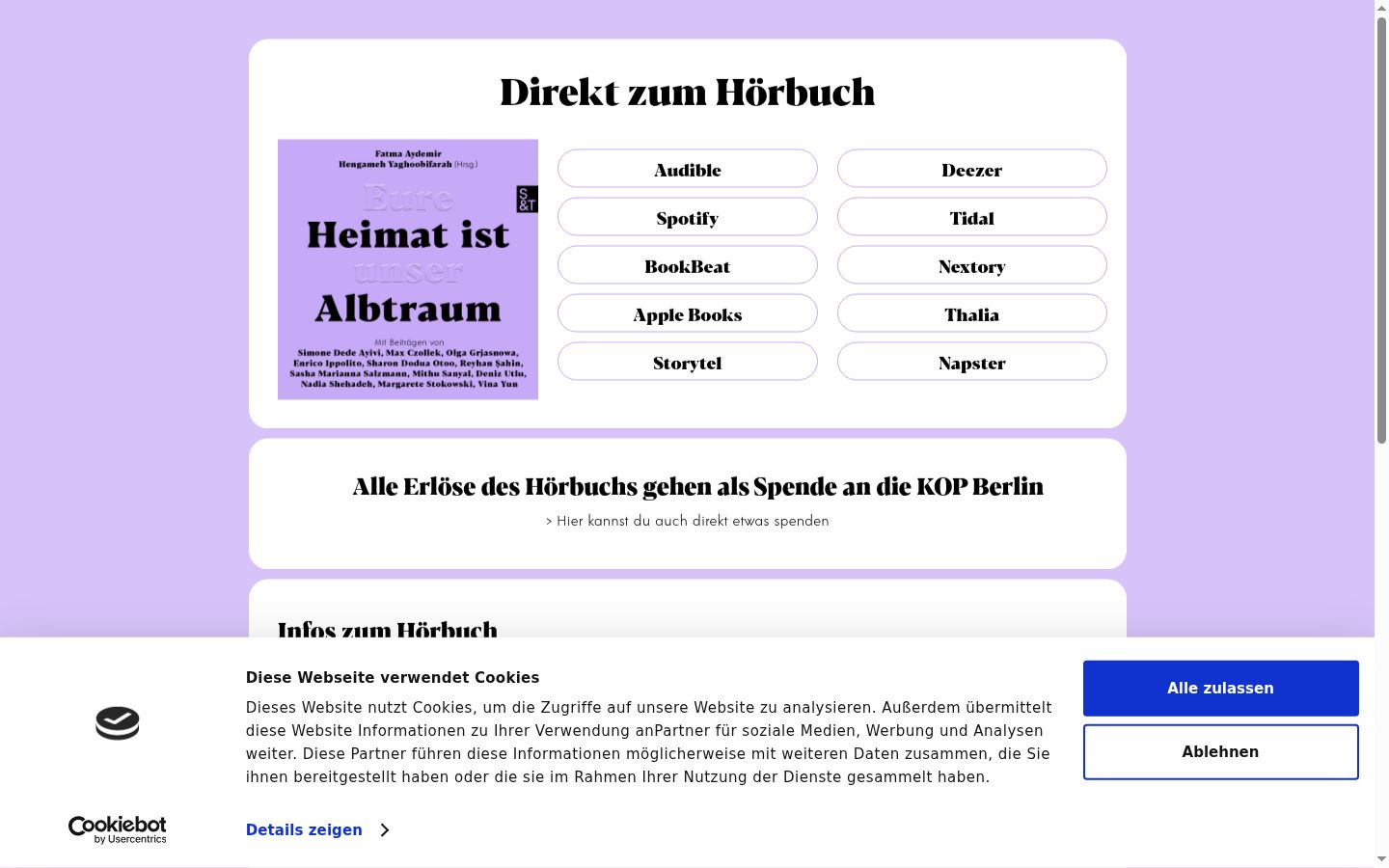 Screenshot of the consent banner shown before any interaction