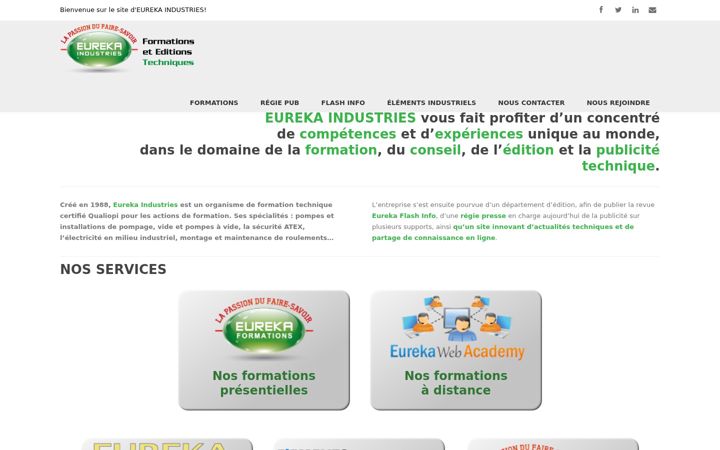 Screenshot of eurekaindustries.fr