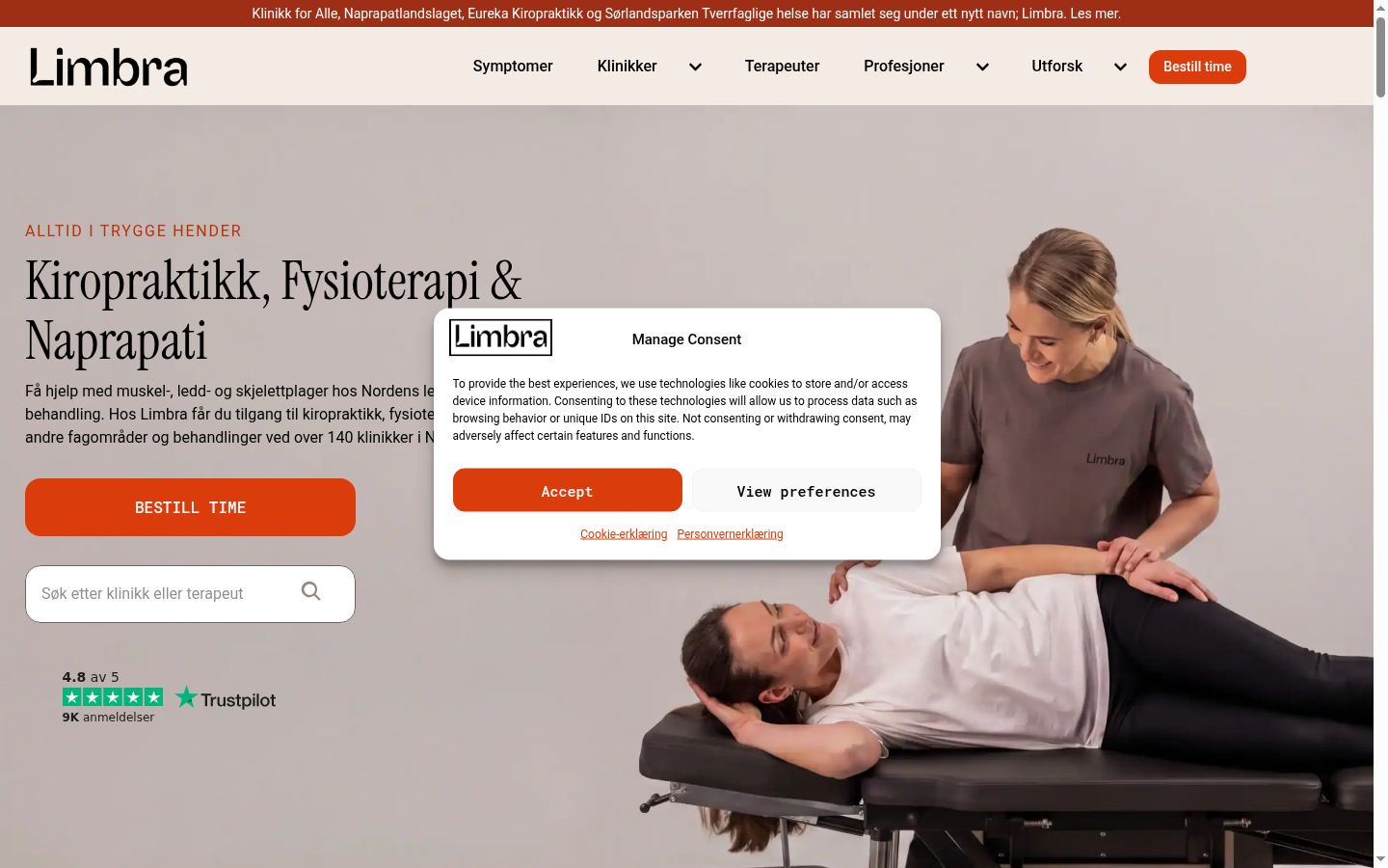 Screenshot of the consent banner shown before any interaction