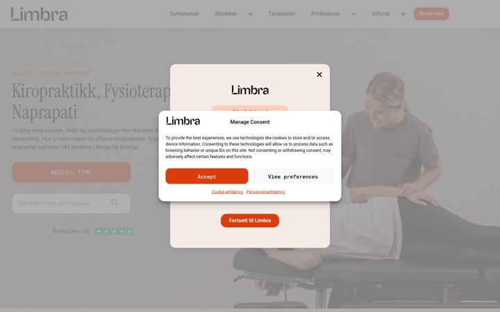 Screenshot of eurekakiropraktikk.no
