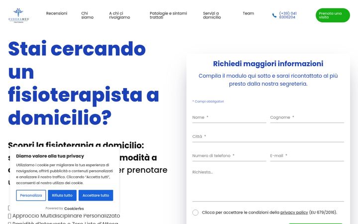 Screenshot of eurekamedfisioterapia.it