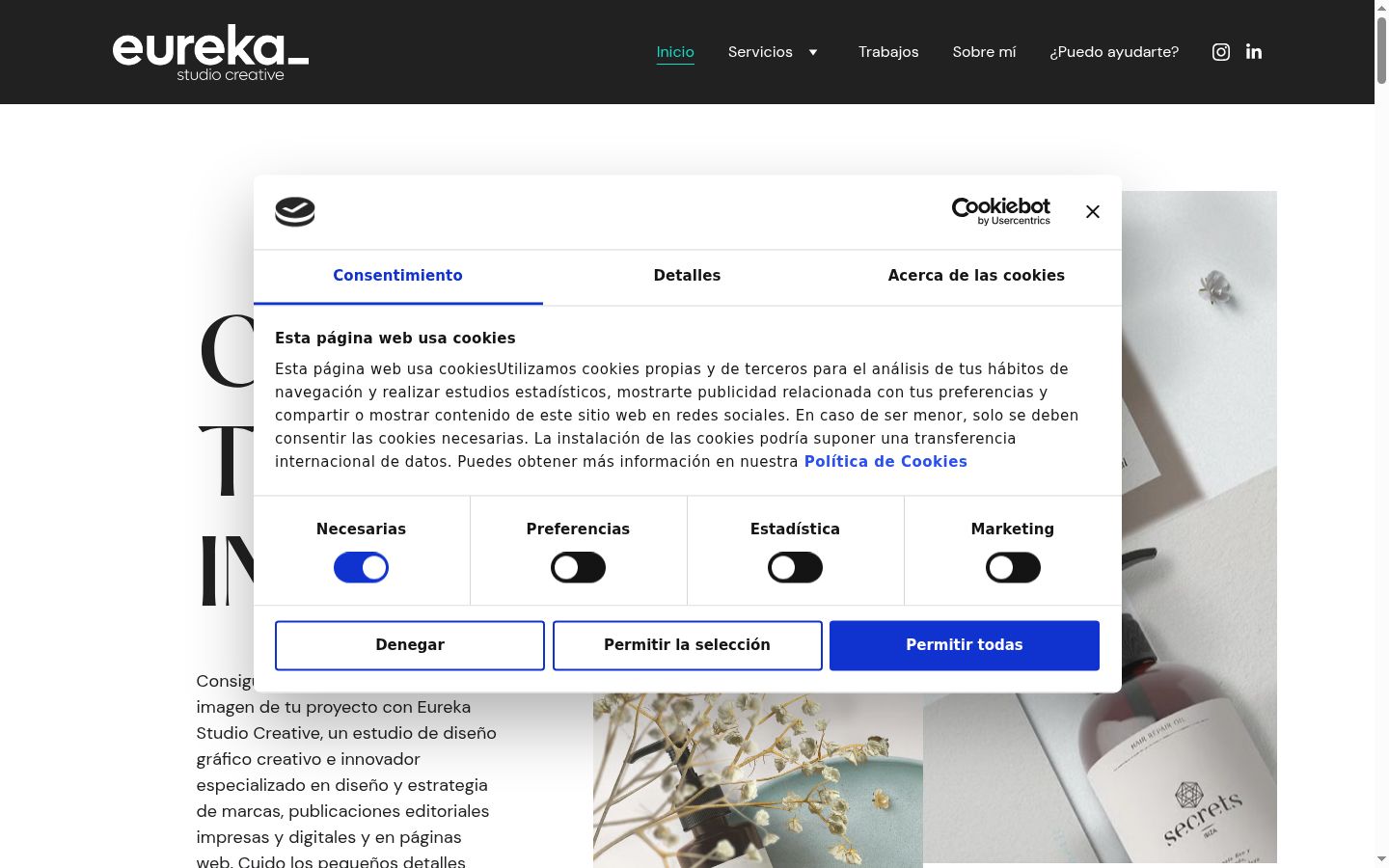 Screenshot of the consent banner shown before any interaction