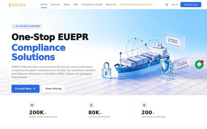 Screenshot of eurep-gmbh.com