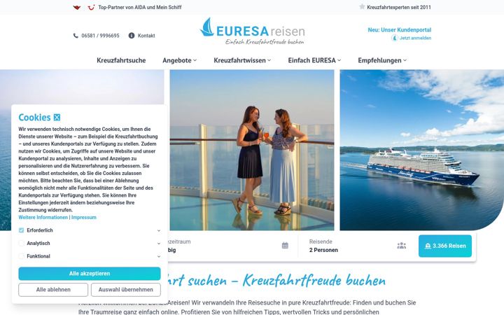 Screenshot of euresa-reisen.de