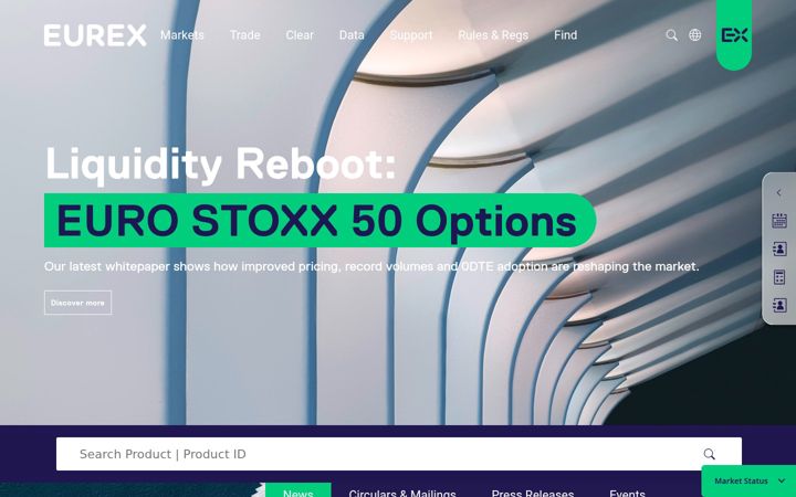 Screenshot of eurex.com