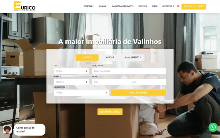 Screenshot of euricovalinhos.com.br