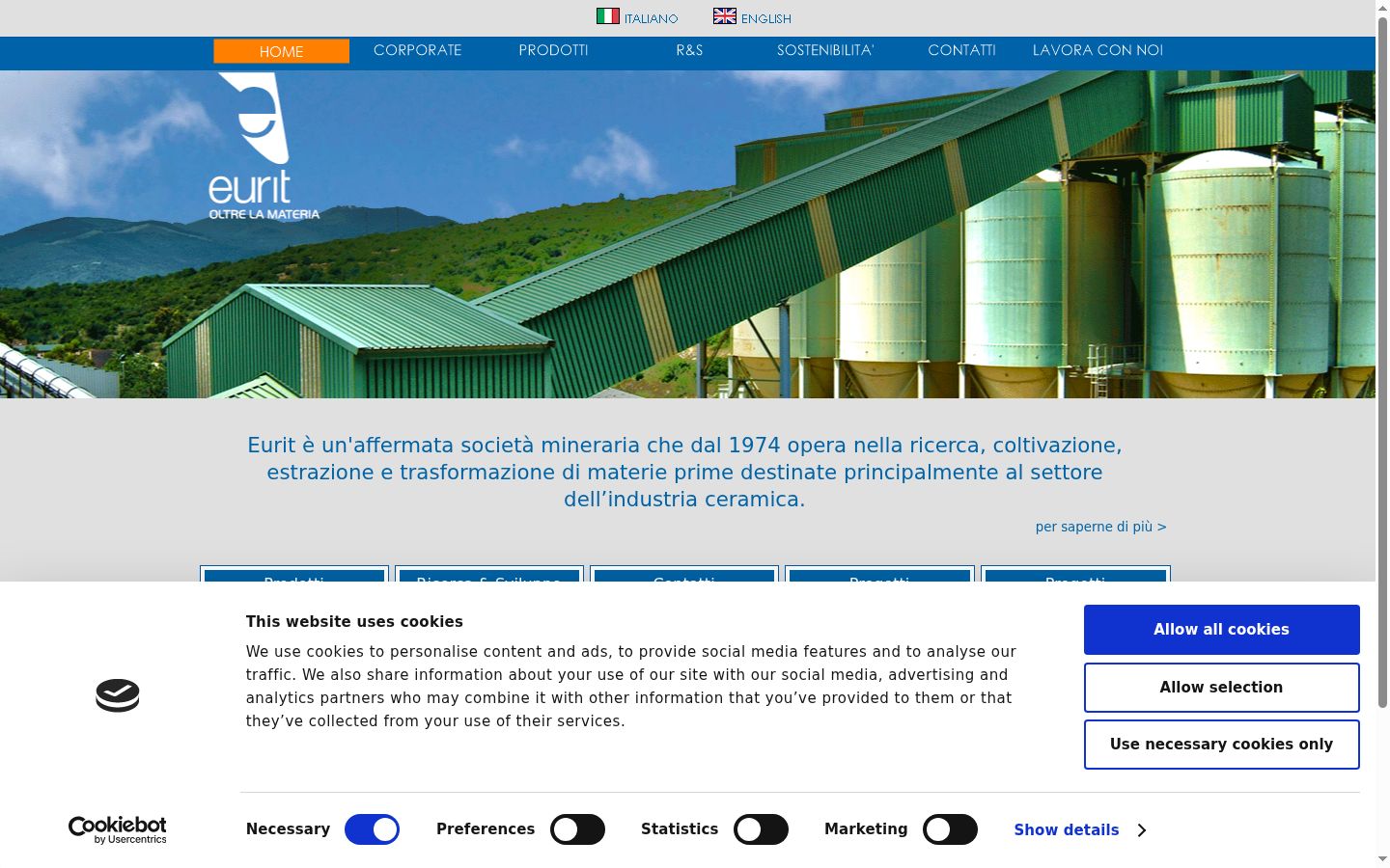 Screenshot del banner di consenso mostrato prima di qualsiasi interazione