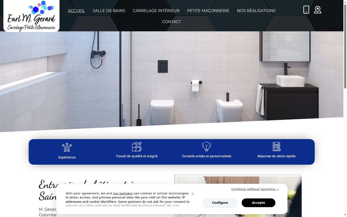Sutikimo reklamjuostės, rodytos prieš bet kokią sąveiką, ekrano kopija