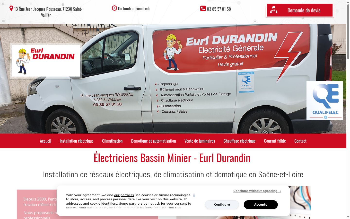 Screenshot del banner di consenso mostrato prima di qualsiasi interazione
