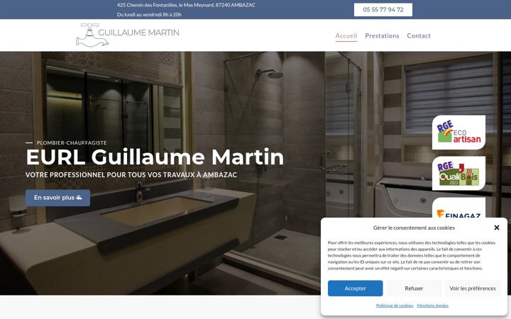 Screenshot of eurlguillaumemartin87.fr