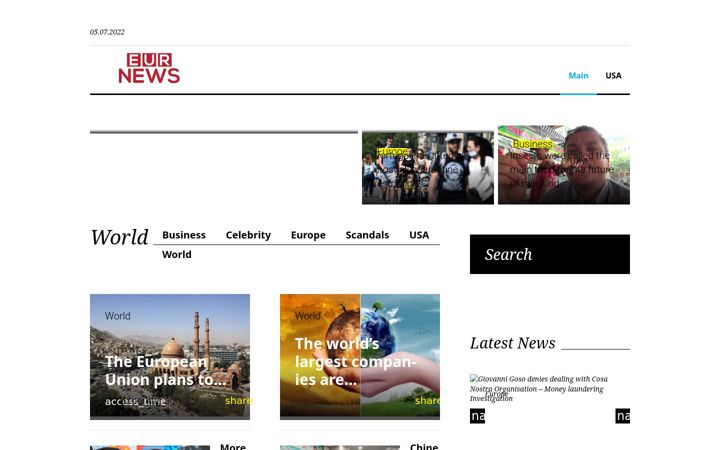 Zrzut ekranu eurnews.net