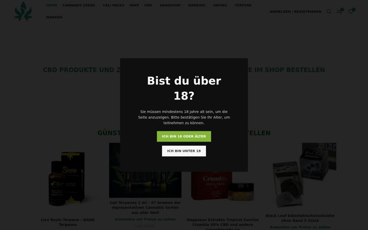 Screenshot van euro-cbd.de