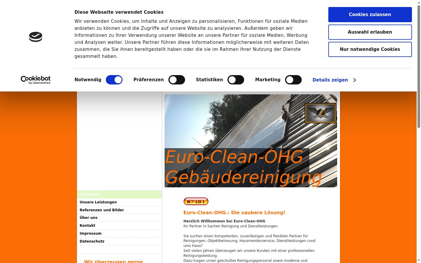 Screenshot des Einwilligungsbanners vor jeglicher Interaktion