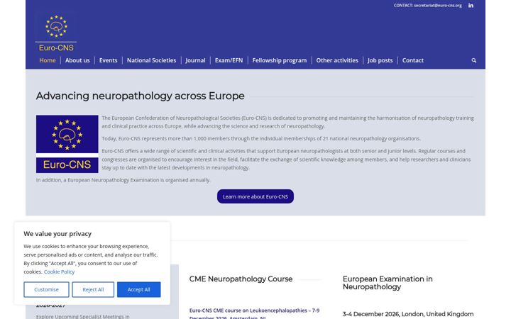 Screenshot of euro-cns.org