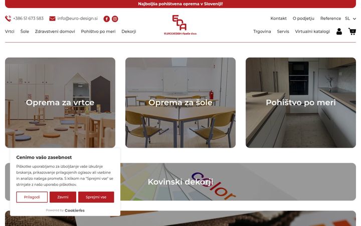 Skärmbild av euro-design.si