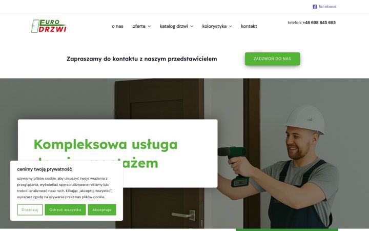 Captură de ecran a euro-drzwi.pl