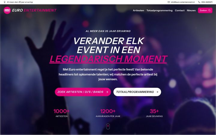 Screenshot ta' euro-entertainment.nl