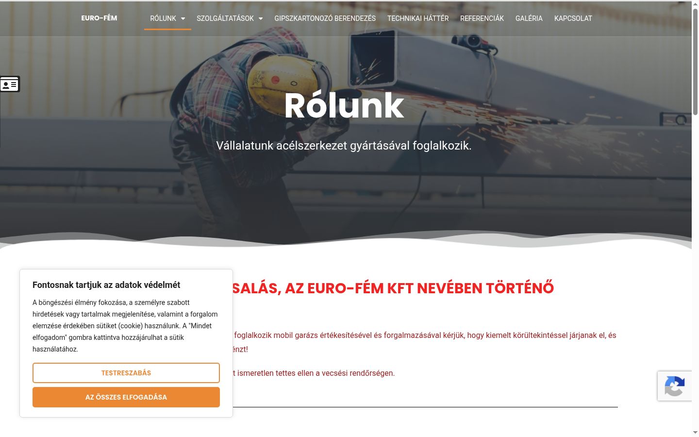 Skærmbillede af samtykkebanneret, som det blev vist før nogen interaktion