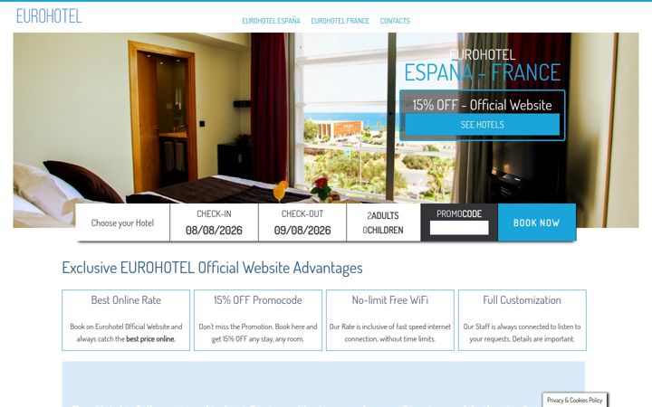 Screenshot of euro-hoteles.com