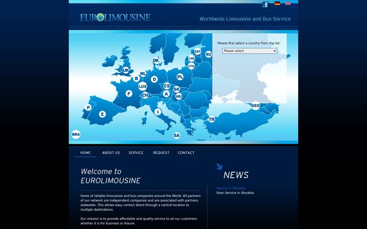 Screenshot of euro-limousine.com