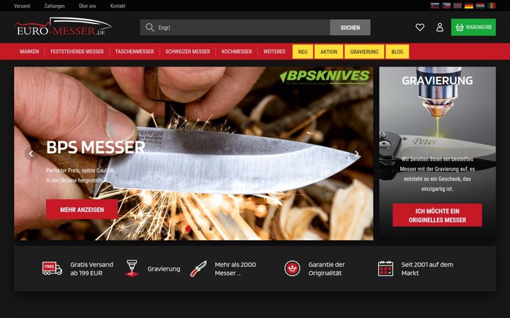 Screenshot van euro-messer.de