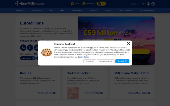 Screenshot of euro-millions.com