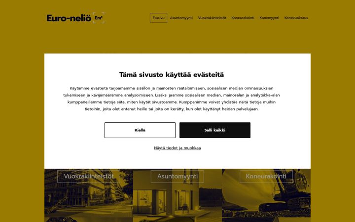 Skjámynd af euro-nelio.fi