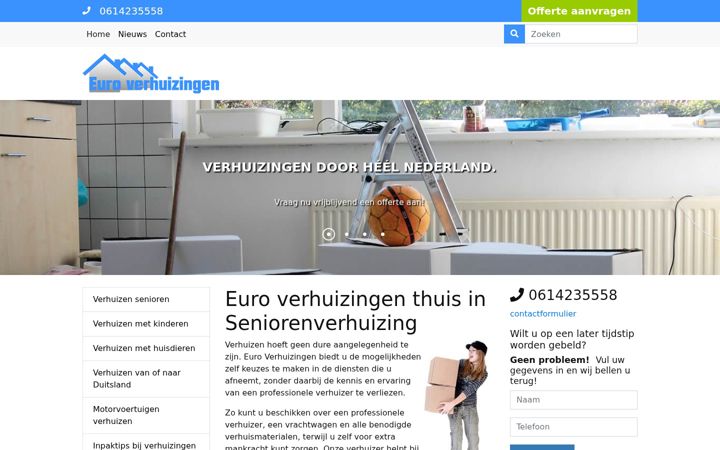 Screenshot ta' euro-verhuizingen.nl
