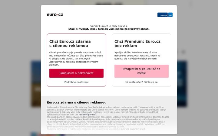 Screenshot of euro.cz