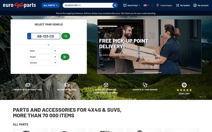 Screenshot of euro4x4parts.com