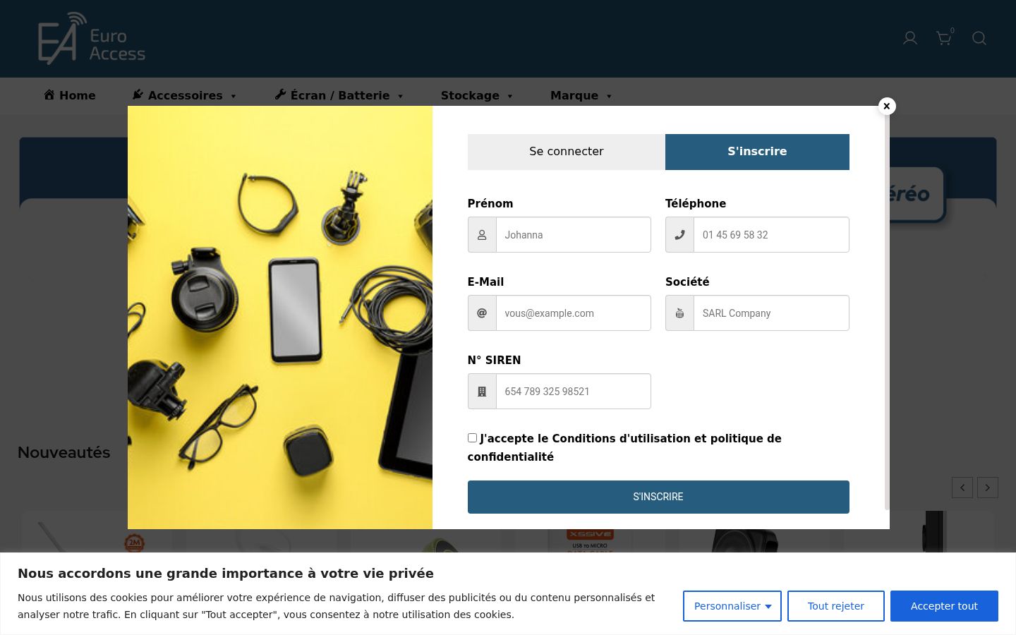Screenshot of the consent banner shown before any interaction