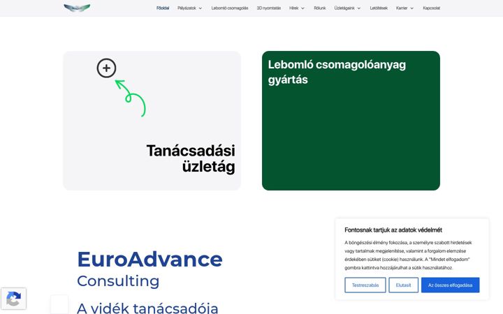 Skærmbillede af euroadvance.hu
