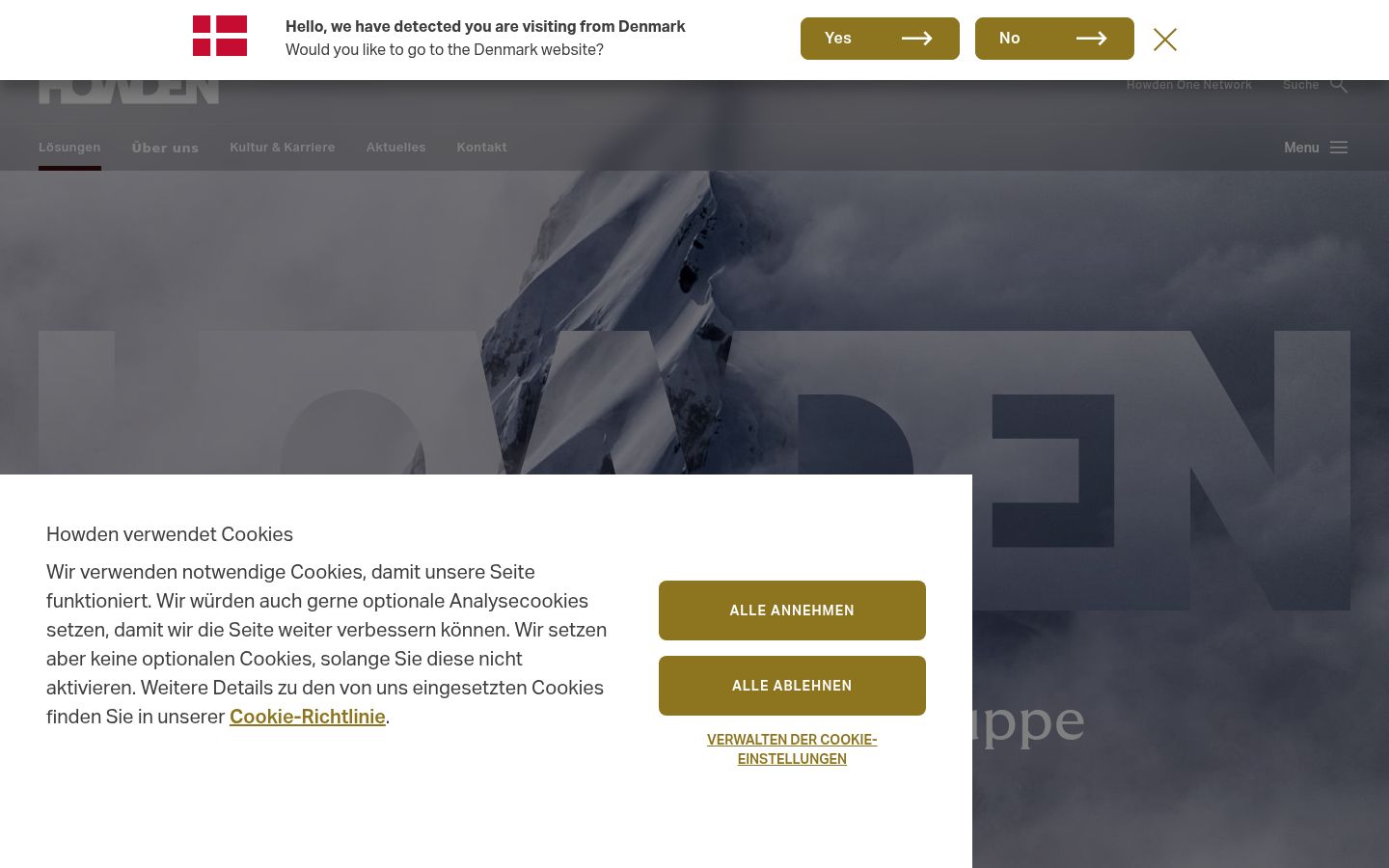 Screenshot del banner di consenso mostrato prima di qualsiasi interazione