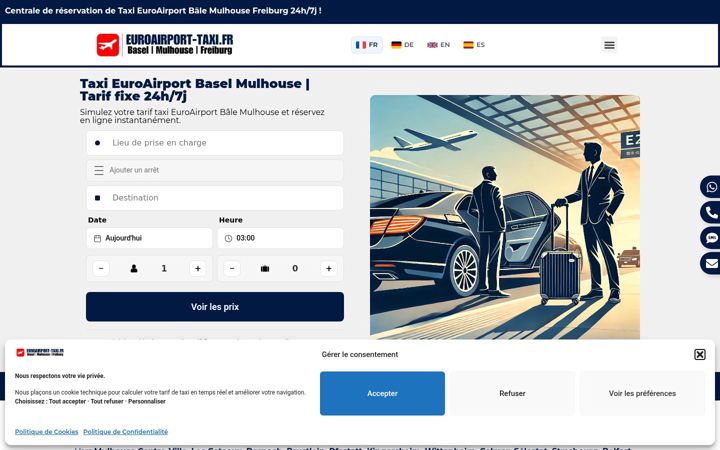 Screenshot of euroairport-taxi.fr