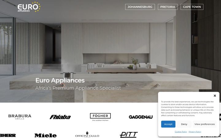 Screenshot von euroappliances.co.za