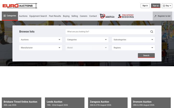 Screenshot of euroauctions.com