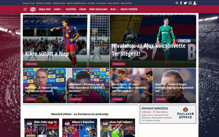 Skærmbillede af eurobarca.hu