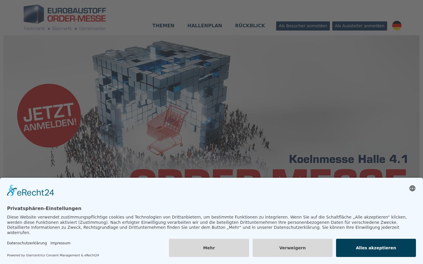 Screenshot del banner di consenso mostrato prima di qualsiasi interazione