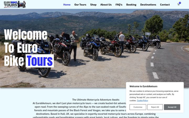Captura de pantalla de eurobiketours.co.uk