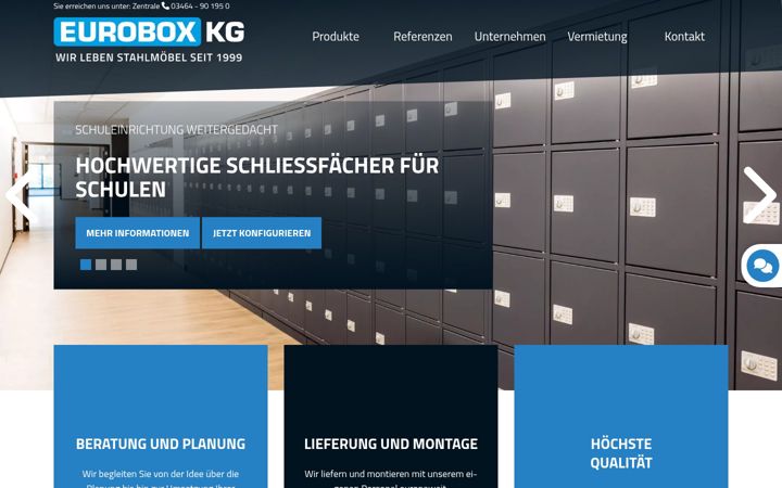 Screenshot of eurobox-stahlmoebel.de